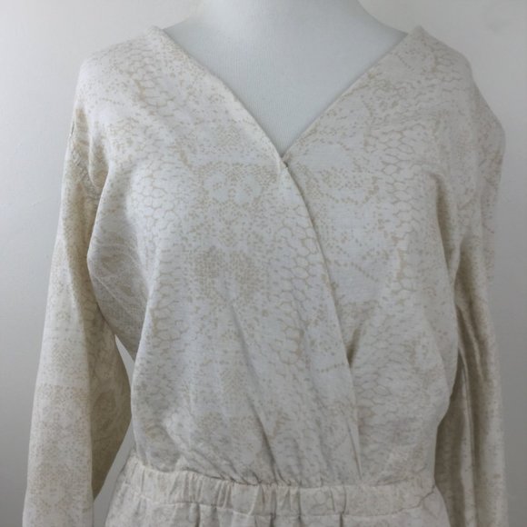 Anthropologie Cloth & Stone Reptile Print Linen Blend Romper s - Picture 4 of 11